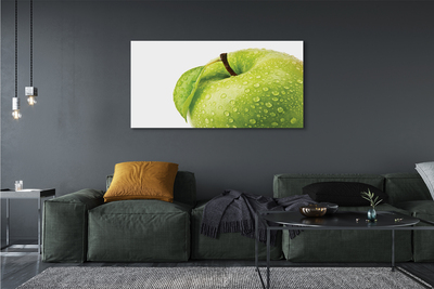 Canvas print Apple drops green water