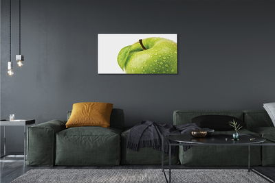 Canvas print Apple drops green water