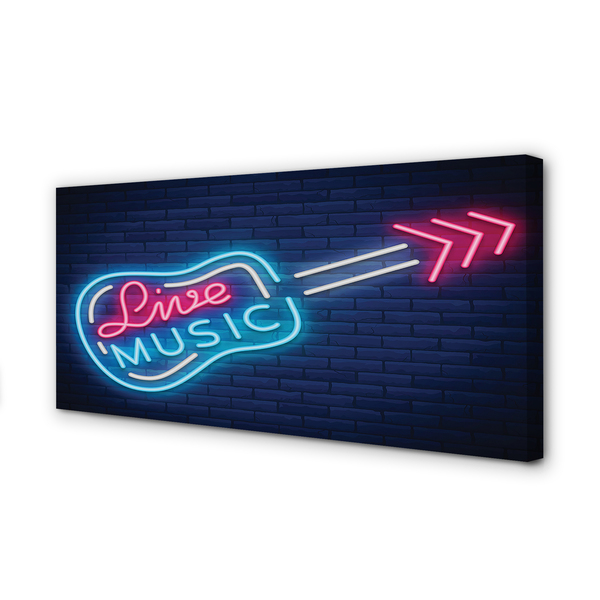 Canvas print Guitar neon