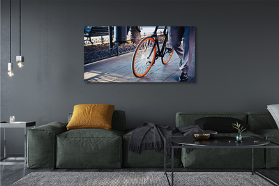 Canvas print City bike leg