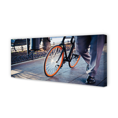 Canvas print City bike leg