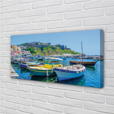 Canvas print Mountains seagoing vessels