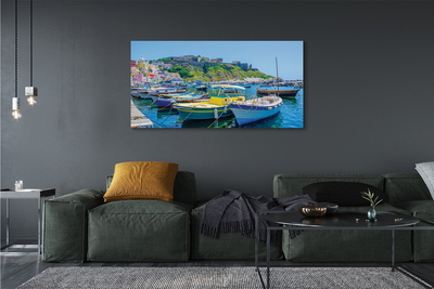 Canvas print Mountains seagoing vessels