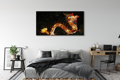 Canvas print Japanese dragon illuminated