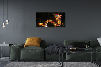 Canvas print Japanese dragon illuminated