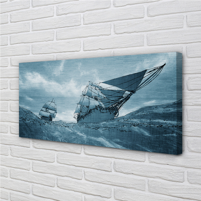 Canvas print The storm sky ship sea