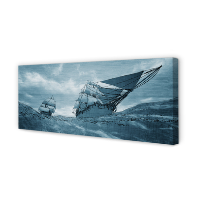 Canvas print The storm sky ship sea