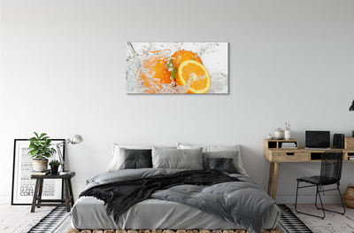 Canvas print Oranges in water