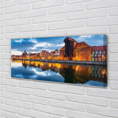 Canvas print Building river gdansk