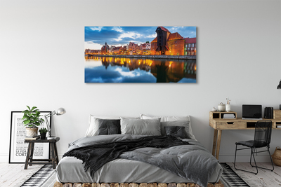 Canvas print Building river gdansk