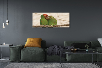 Canvas print Green parrots