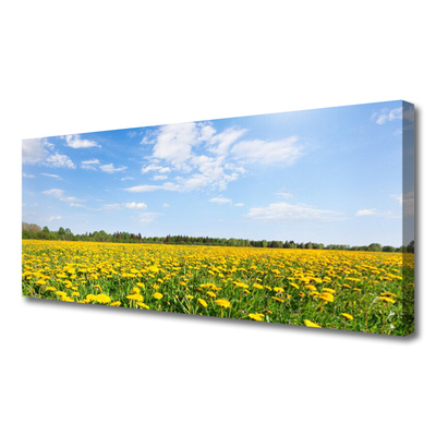 Canvas print Dandelion meadow landscape yellow blue
