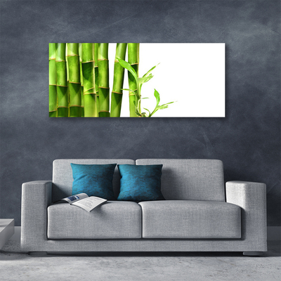 Canvas print Bamboo floral green white