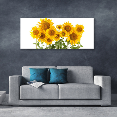Canvas print Sunflowers floral yellow gold green