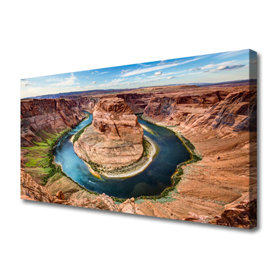 Canvas print Grand canyon river landscape red blue green