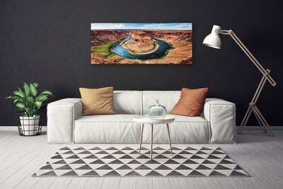 Canvas print Grand canyon river landscape red blue green