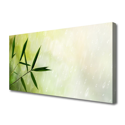 Canvas print Leaves rain floral green