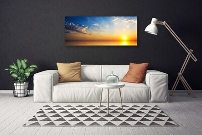 Canvas print Sunrise sea clouds landscape blue orange