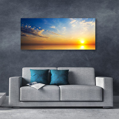 Canvas print Sunrise sea clouds landscape blue orange