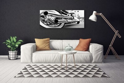 Canvas print Motorcycle art grey black white