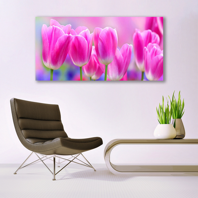 Canvas print Tulips floral pink