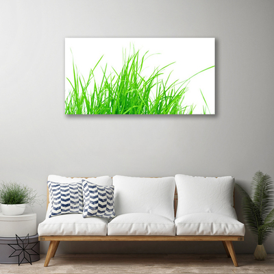 Canvas print Grass floral green white