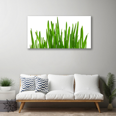 Canvas print Grass floral green white