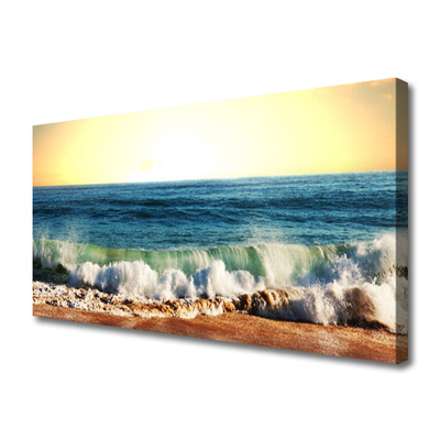 Canvas print Ocean beach landscape brown blue