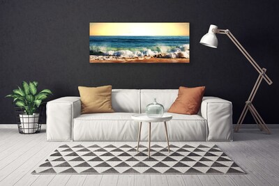 Canvas print Ocean beach landscape brown blue