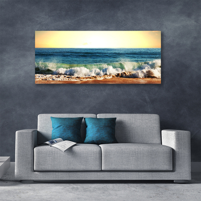 Canvas print Ocean beach landscape brown blue