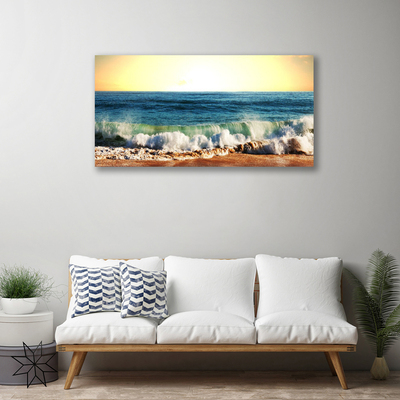 Canvas print Ocean beach landscape brown blue