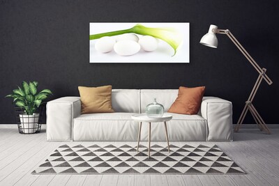 Canvas print Eggs floral white green