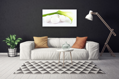 Canvas print Eggs floral white green