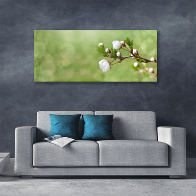 Canvas print Flowers floral green white