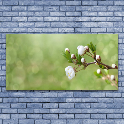 Canvas print Flowers floral green white