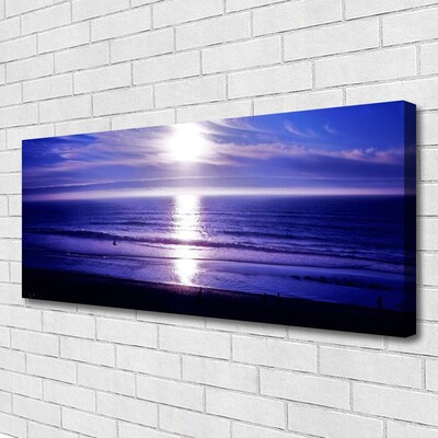 Canvas print Sea sun landscape white purple