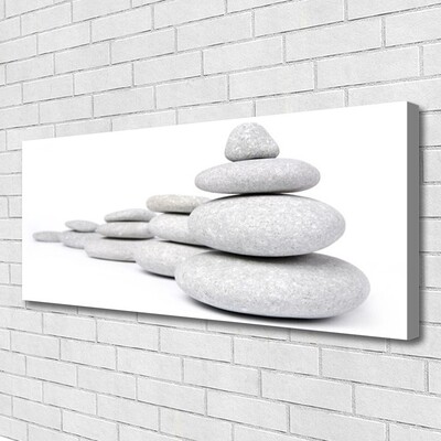 Canvas print Stones art grey white