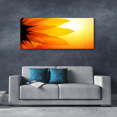 Canvas print Flower floral yellow black orange