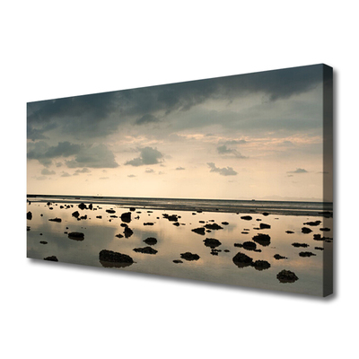 Canvas print Water landscape grey