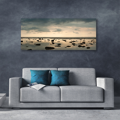 Canvas print Water landscape grey