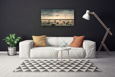 Canvas print Water landscape grey