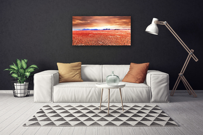 Canvas print Desert landscape red blue