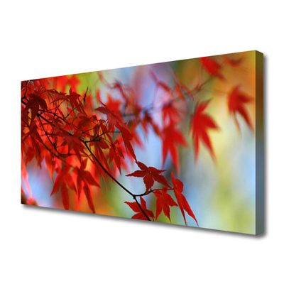Canvas print Leaves nature red