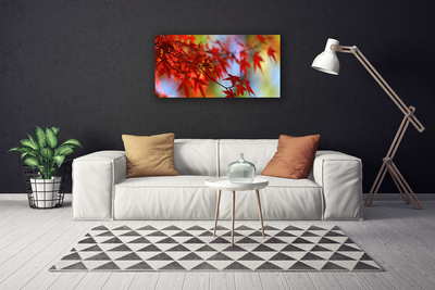 Canvas print Leaves nature red
