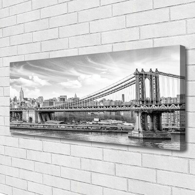 Canvas print Bridge architecture grey white