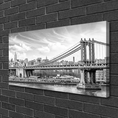Canvas print Bridge architecture grey white