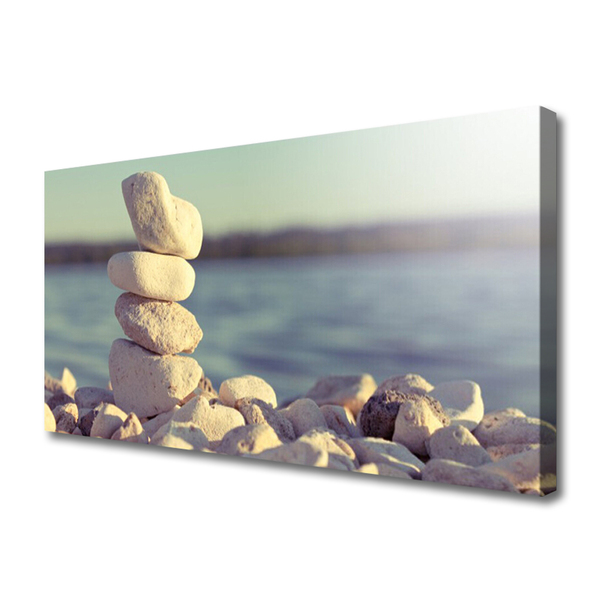 Canvas print Stones art white