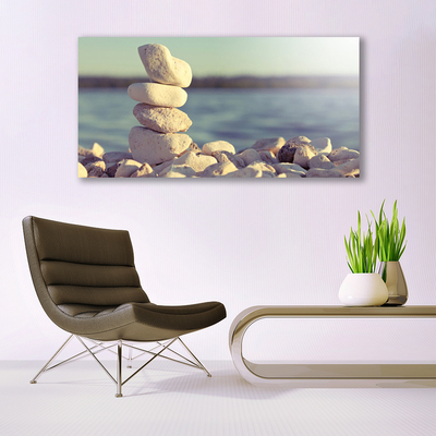 Canvas print Stones art white