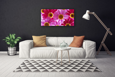 Canvas print Flowers floral pink yellow