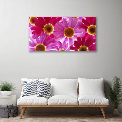 Canvas print Flowers floral pink yellow